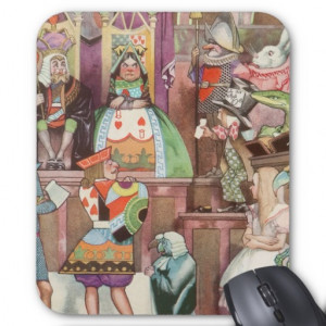 Vintage Alice in Wonderland, Queen of Hearts Mouse Pad