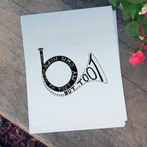 Toot My Own Horn Quote Hand Lettering Digital Download