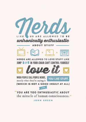 quote Typography nerd john green typographic poster thatfandomshop