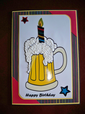 happy birthday beer candle