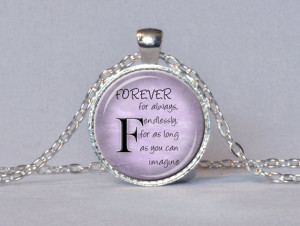 FOREVER QUOTE PENDANT Lavender Quote Necklace Gift for Her Lavender ...