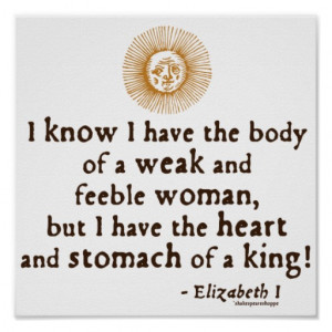 Queen Elizabeth I Tilbury Quote Print
