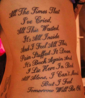 This use to be my favorite staind line ever, love seeing it tatted ...