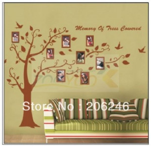 ... Photo Frame Tree Wall Quote Art Stickers Vinyl Decals Home Decor