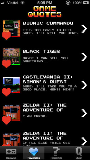 Game Quotes: Arcade, NES, SNES, Master System, Genesis