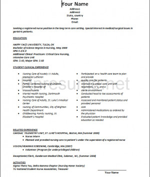 Nurse New Grad Nursing Resume | Professional New Grad RN Resume Sample ...