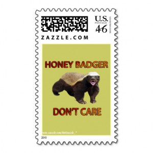 Honey Badger Don't Care, Funny, Cool, Nasty Animal Postage Stamp