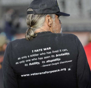 Marine veteran Bill Miniutti wears a shirt with a quote from Gen ...