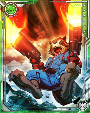 guns blazing rocket raccoon+ information rarity ultimate rare power ...