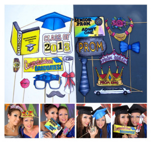 graduation and prom photo booth props - personalized with your school ...