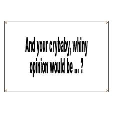 No Crybaby Whiners Humor Banner for