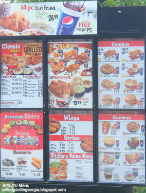 KFC+Kentucky+Fried+Chicken+Fast+Food+Restaurant+Drive+Thru+Menu%2C ...