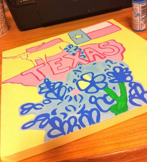 Hand painted Lilly Texas print canvas #TSM Instagram: peytonfrank