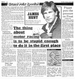Source: users.globalnet.co.uk James Hunt Quote