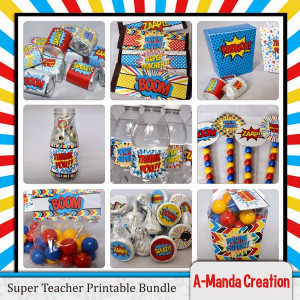 Super Teacher! Super Hero themed Teacher Appreciation Printables and ...