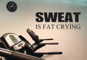 Sweat is Fat Crying. Wall Decor Vinyl Decal Gym Workout Motivation ...