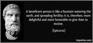 beneficent person is like a fountain watering the earth, and ...