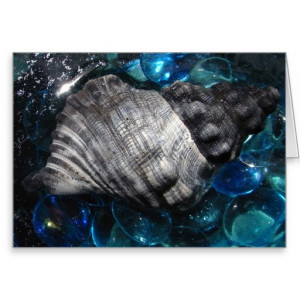 Sea Shell, t.s. eliot quote, blue shell, water Greeting Card
