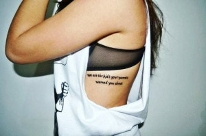 Black Short Love Quote Tattoos for Girls - Ribs Short Love Quote ...