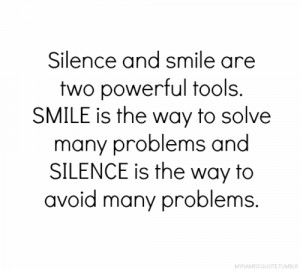 avoid, powerful, problems, quote, relate, silence, smile, solve, text ...