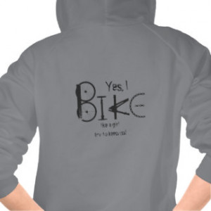 Bike like a Girl Funny Quote Graffiti Bike Parts Hooded Sweatshirts
