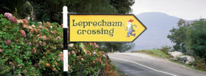 Funny Leprechaun Crossing Sign in Ireland