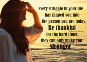 every struggle in your life has shaped you into the person you are ...
