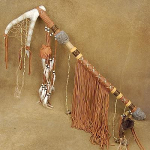 Dream Catcher Plains Indian Antler Smokable Peace Pipe