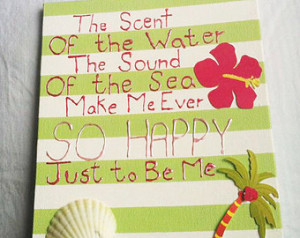 Beach Quote Canvas Painting