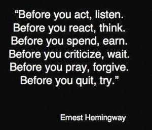 Best Quotes of Famous People - Best Quotes of Ernest Hamingway; Before ...
