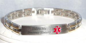 medic-alert bracelet like this might be sensible.