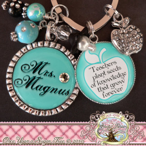 Teacher Gift Personalized Key Chain (or Necklace), Inspirational Quote ...