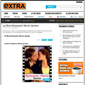 25 Most Romantic Movie Quotes | ExtraTV.com | Pearltrees