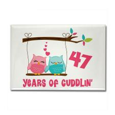 Imán rectangular 47th Anniversary Owl Couple