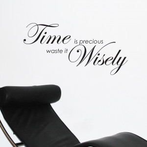 Time Is Precious, Waste It Wisely Wall Sticker Quote by Serious Onions ...