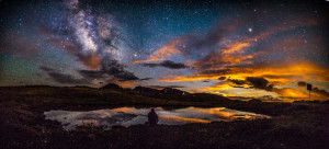 milky way at sunset