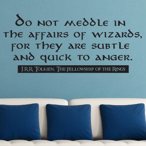 Do Not Meddle In The Affairs Of Wizards Quote Wall Sticker 1