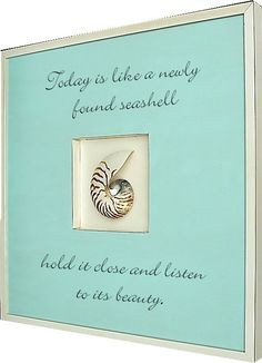 Seashell... Natural Nautilus Shell Art and Beach Quote seashell quotes ...