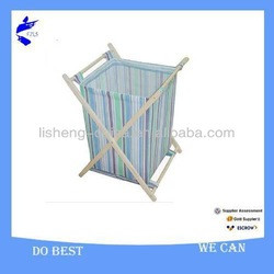 New Home Decorative wooden folding Laundry Basket