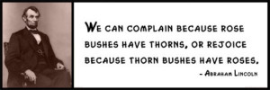 Wall Quote - Abraham Lincoln - We Can Complain Because Rose Bushes ...