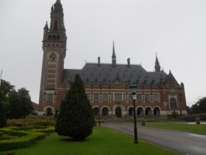 This is a picture of the Peace Palace that I took upon my arrival ...