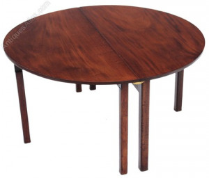 ... later) 19C folding campaign mahogany dining table 4'6