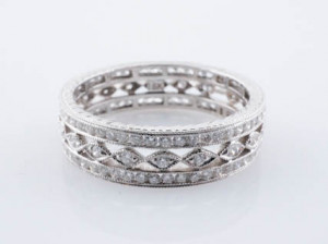 Three Strand Diamond Wedding Band