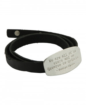 Inspirational Leather Wrap Bracelet Stars Quotes: