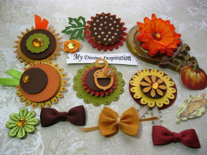 Fall, Harvest, Thanksgiving Paper Embellishments and Paper Flowers for ...