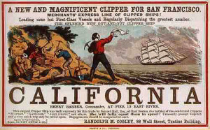 Sailing to California for the California Gold Rush, 1850s