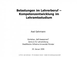 Axel Gehrmann Workshop Self-Assessment Zentrum für Lehrerbildung ...