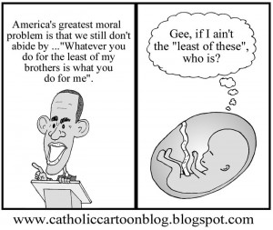 Catholic Cartoon Blog on Obama's Blind Spot