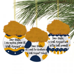 West Virginia Mountaineers 3-Pack Team Sayings Ornaments