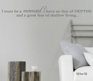 must be a Mermaid Wall Decal Quote Beach by GiftQueenGifts, $14.99